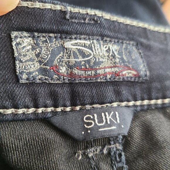 Silver Jeans Dark Indigo Wash Suki Bootcut Denim Jeans 32x25 - Picture 10 of 11